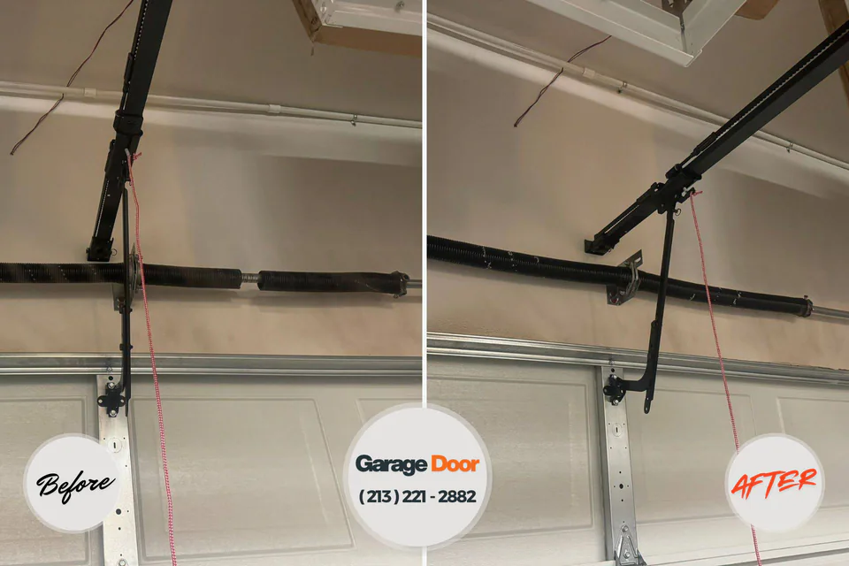 Before and after: garage door repair Bassett, VA